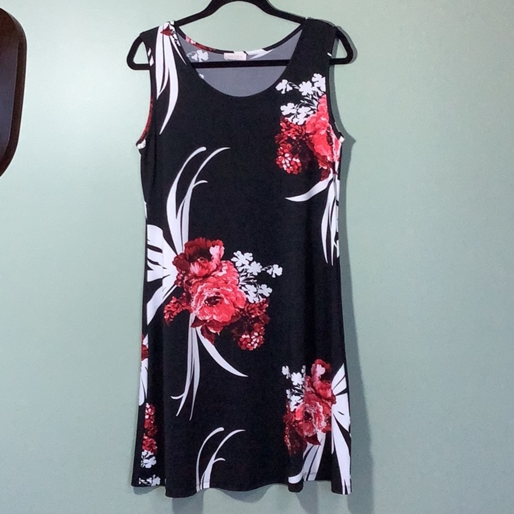 Laura Petites Black stretchy polyester dress Size M